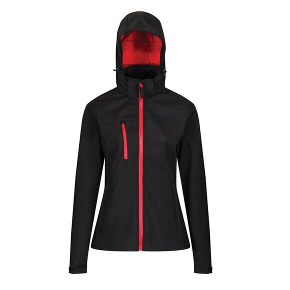 Regatta Womens/Ladies VenturerSoft Shell Jacket / Black/Classic Red